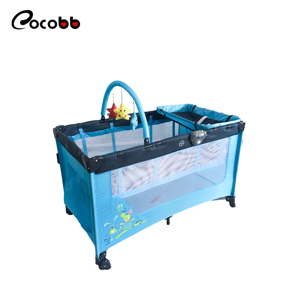 Folding Carry Latest Cot And Swind Cradle Lounger Portable Baby Bed With Decoration