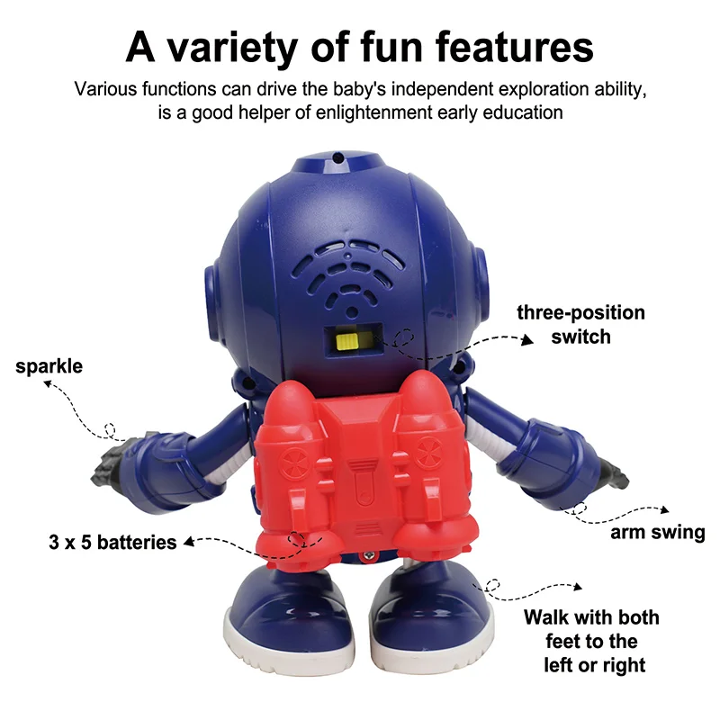 Battery Operated Electric Space Blue Yellow Dancing Duck Musical Toys for Kids
