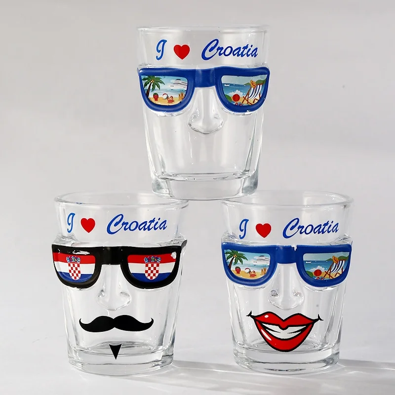 Unique Vodka Shot Glass Souvenirs Wine Glass Cup Custom Design  Wine Bar 2oz Whisky Shot Glasses