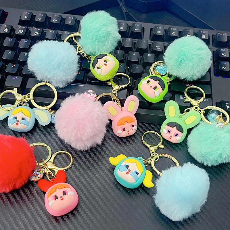 Cartoon plush anime Pop Mart diy keychain soft plastic three-dimensional doll pvc automobiles curtain hand-made doll gift