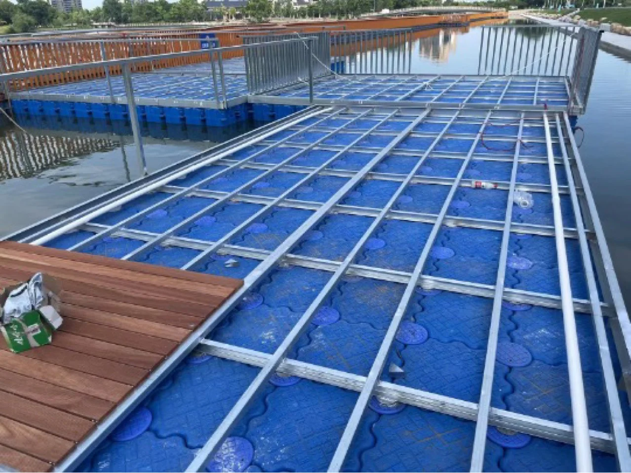 Marine Durable floating pontoon dock in different shape float cube bridge swimming pool