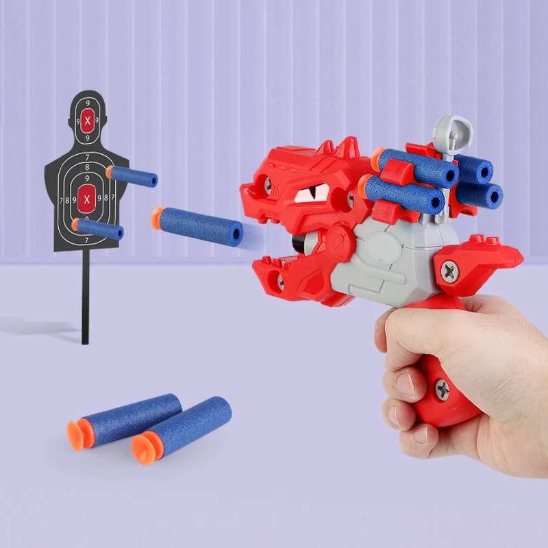 Assemble disassemble dinosaur shooting soft gun mini plastic bullet gun toy
