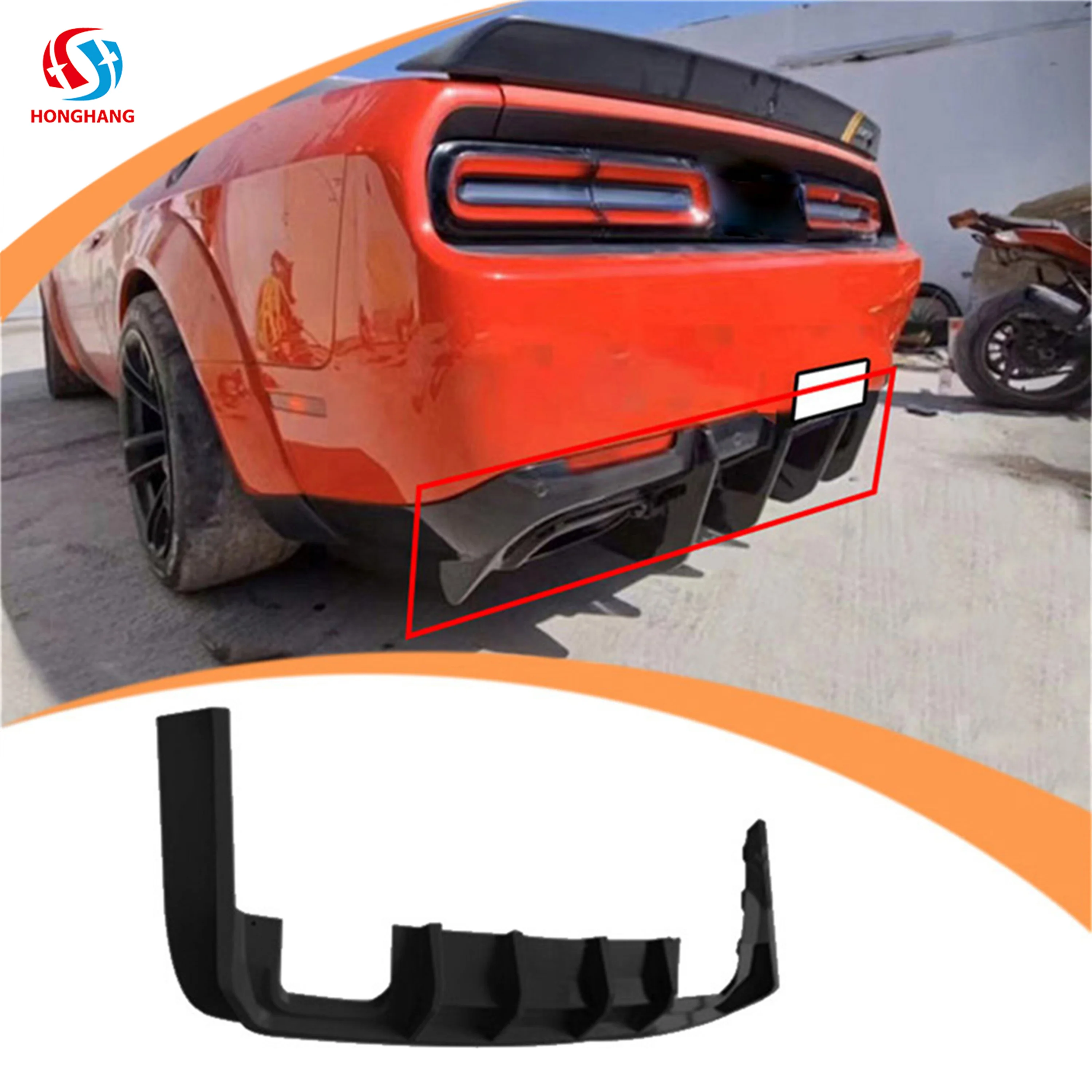 Chaoshenghang Auto Accessories ABS Rear Bumper Diffuser 2015-2022 Lip for Dodge Challenger Diffuser Accessories