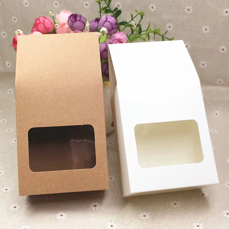 Customised Kraft Paper Carrier Bag With Clear Window