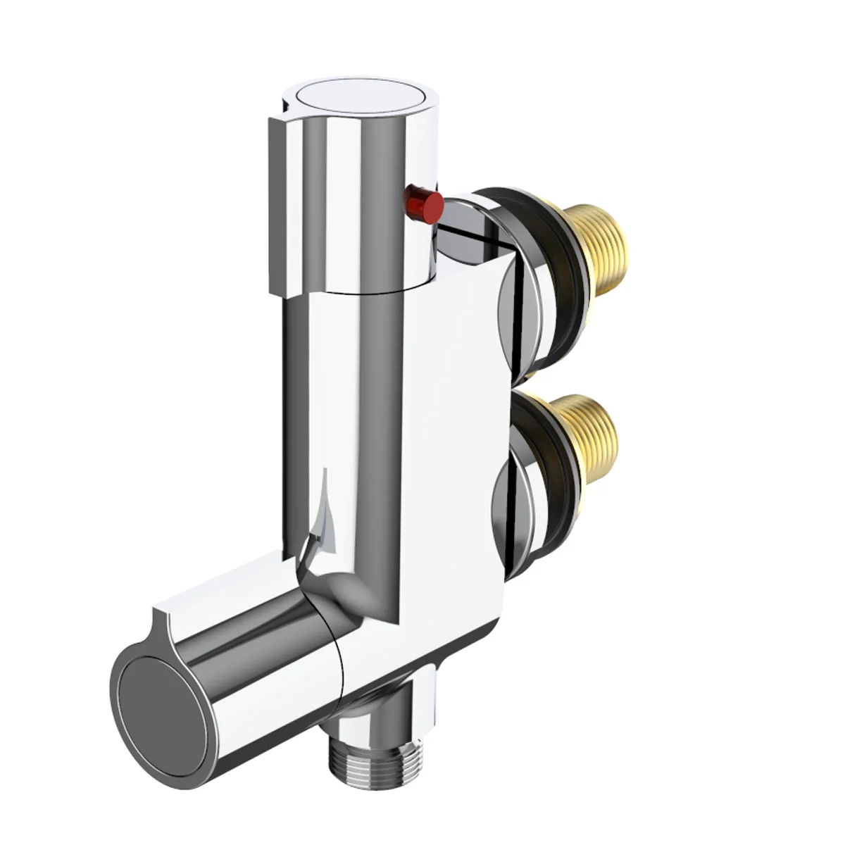 Modern Thermostatic Bath Shower Mixer Taps NBYT-65206 Bathroom Thermostatic Faucet Dual Handle Square Rain Spray Graphic Design