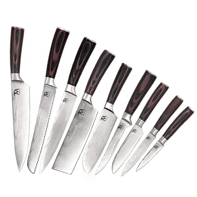 9 шт. Набор японских кухонных ножей из нержавеющей стали