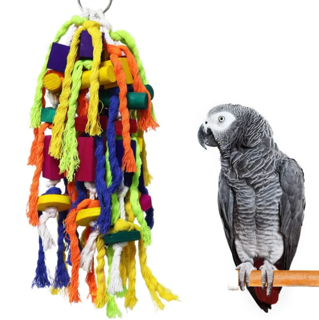 Hot sale bird bite toy Large Pet Parrot Bird Accessories Bird Parrots Wooden Knots Blocks Climbing Chewing Toys