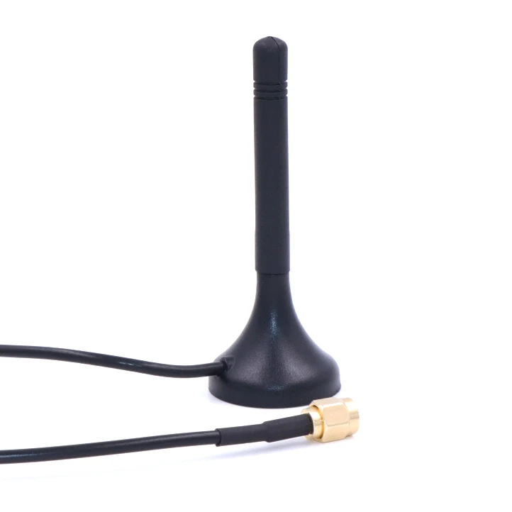 
4G LTE Magnetic Mount Whip Antenna, high Performance 3.5 dBi Backward Compatible to 3G & 2G with SMA(m) Connector 
