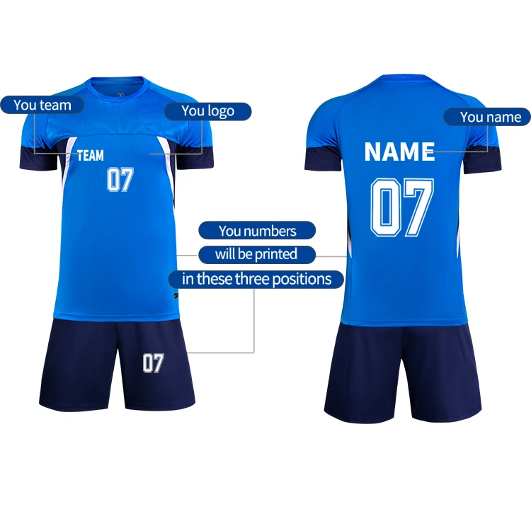 Custom Adult Football Jerseys Set Breathable Soccer wear quick dry Soccer Wear football t shirts football soccer jersey