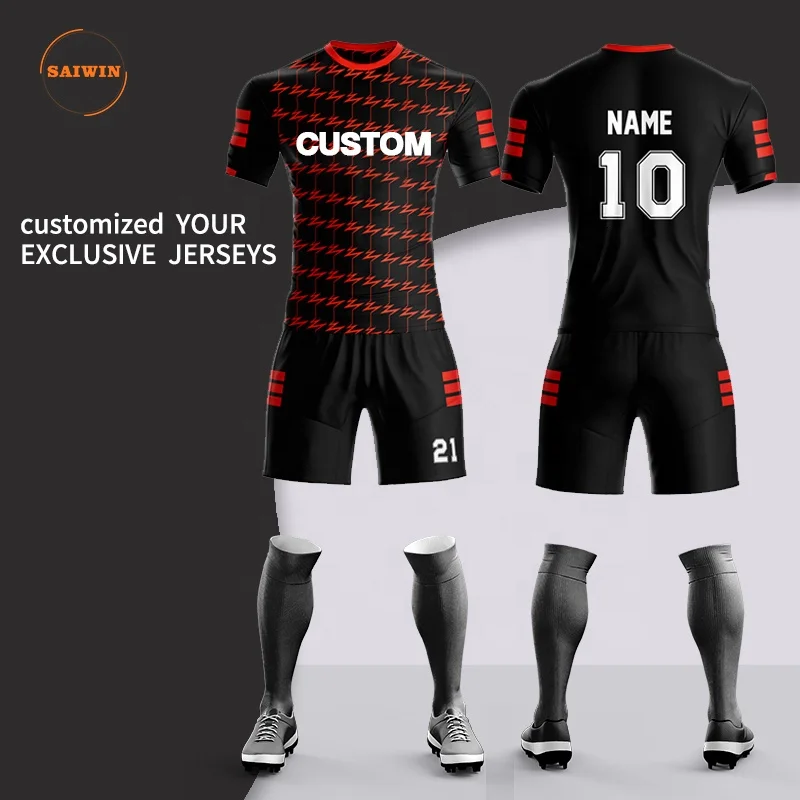 23/24 All Men Kids Soccer Jersey Uniforms Set Home Away Football Kit Shirts Custom Logo Football Soccer Jersey Wear