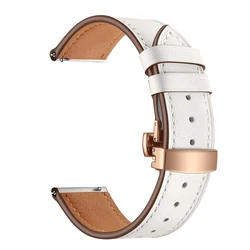 20mm 22mm Watch Band Genuine Leather Strap For Huawei gt 2 por Butterfly buckle Watch band Replacements for samsung watch