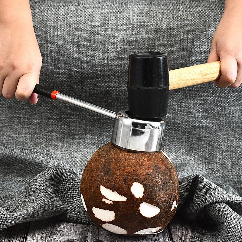 Epsilon 2021 new rubber handle stainless steel coconut opener coconut tools coconut tool opener