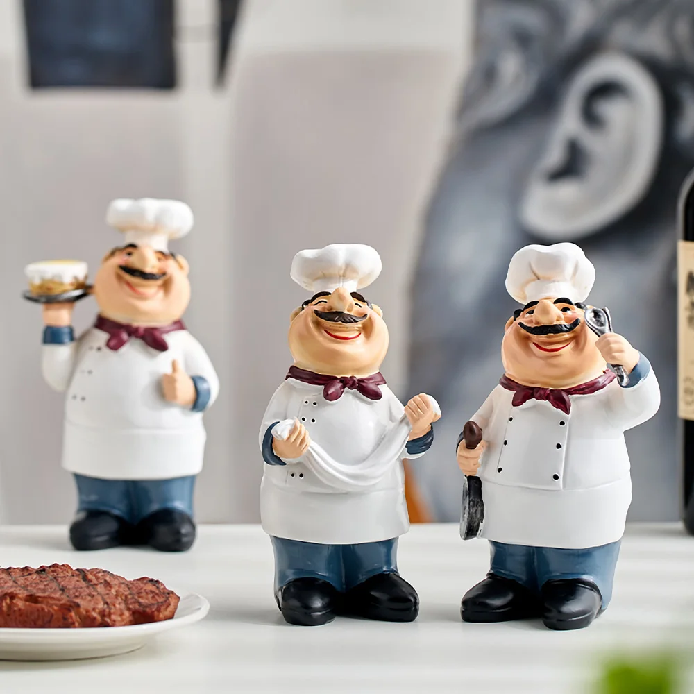 American country home decor Kitchen Decor Cooking Chef cake shop handicraft creation decoration designer resin statues