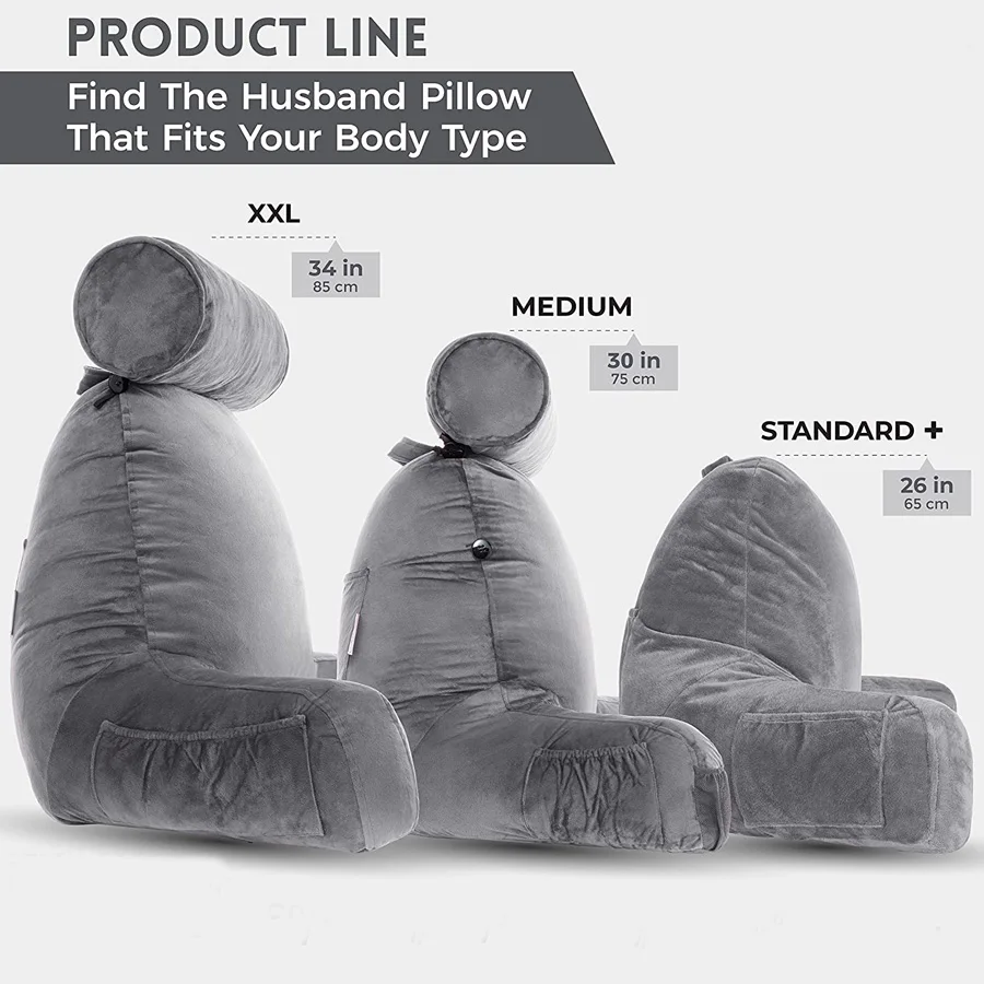 Comfort Reading Pillow Short Plush Smooth Memory Foam Ultra-Comfy Removable Cover Detachable Neck Roll Backrest Cushion
