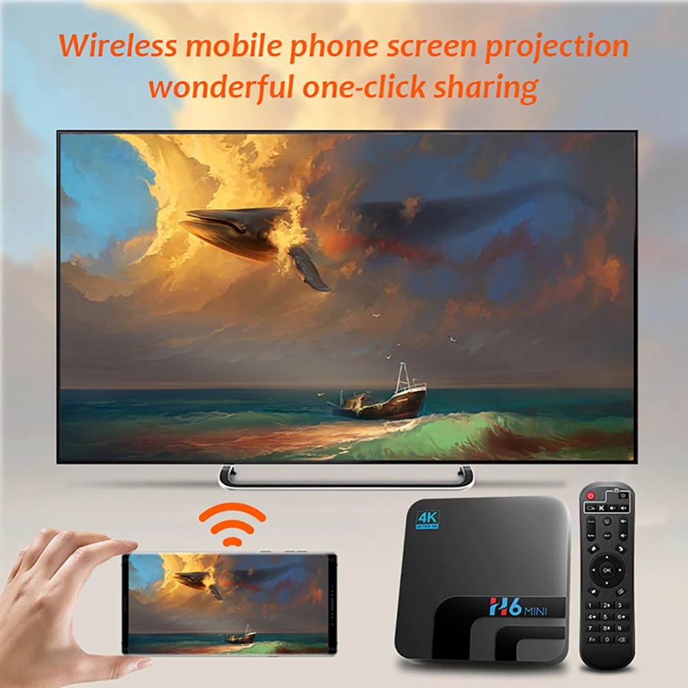 Best H6mini Tv Box 4k Android 10 4GB RAM 32GB 64GB ROM 2.4G/5.8G WIFI H.265 USB3.0 Media Player IPTV TV Box