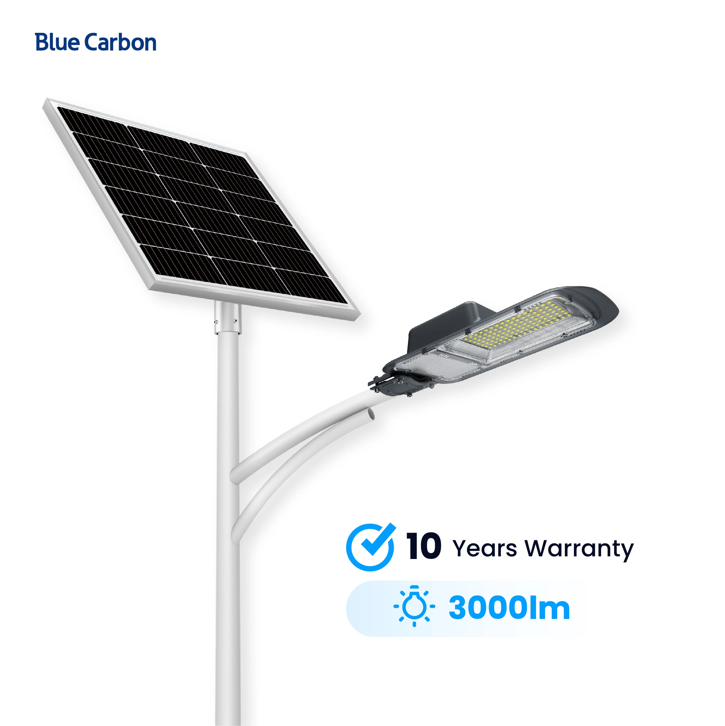 Blue Carbon 3000lm Solar Street Light High Power Led Solar Lights Outdoor Smart Street Light