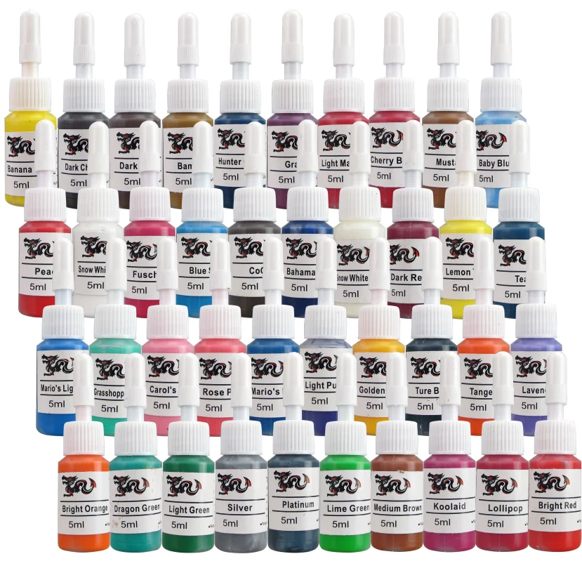 54 Colors Tattoo Pigment Ink 5ml Skin Candy Tattoo Ink Set Tattoo Supplies Free