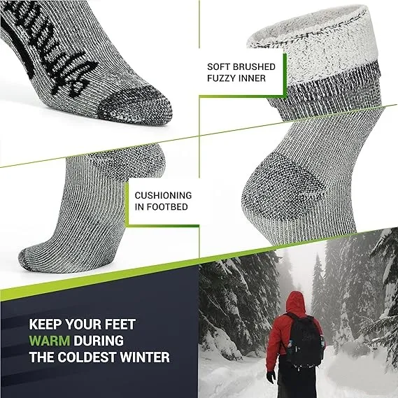 XIANGHUI Custom winter merino wool material sport cool athletic hiking and ski socks unisex size breathable cozy boot socks