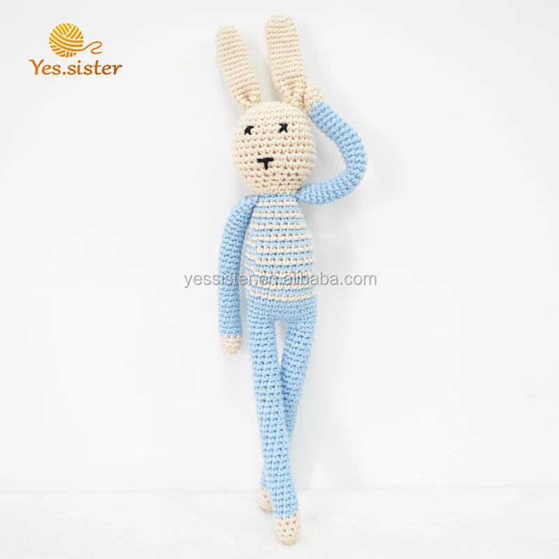 100% Cotton Handmade Crochet Bunny Stuffed Toy For Baby