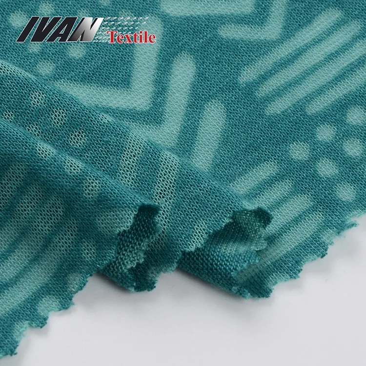 New design soft lightweight knit jersey custom burnout recycle polyester lenzing viscose fabric