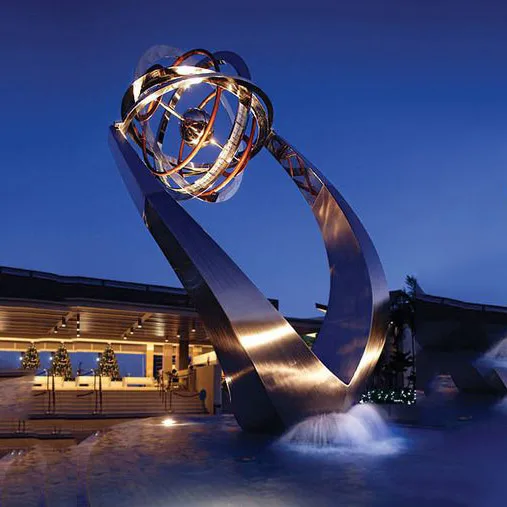 Modern Garden Pool Stainless Steel Three-Story Tower Water Fountain