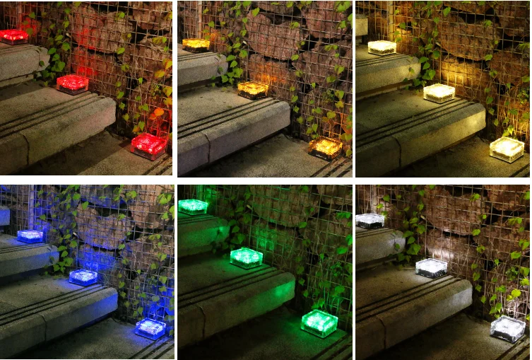 
1 LED Waterproof Garden Paver Solar Ice Cube Brick Buried Light Lamp Paver for Garden Courtyard Pathway Patio Outdoor Decoration 