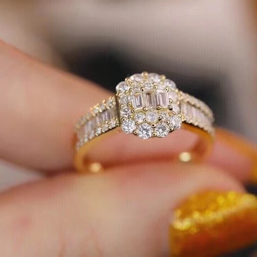 1 Carat Super Hot Sale Eternal Natural Diamond Ring Rock Candy Simple yet Solemn Design