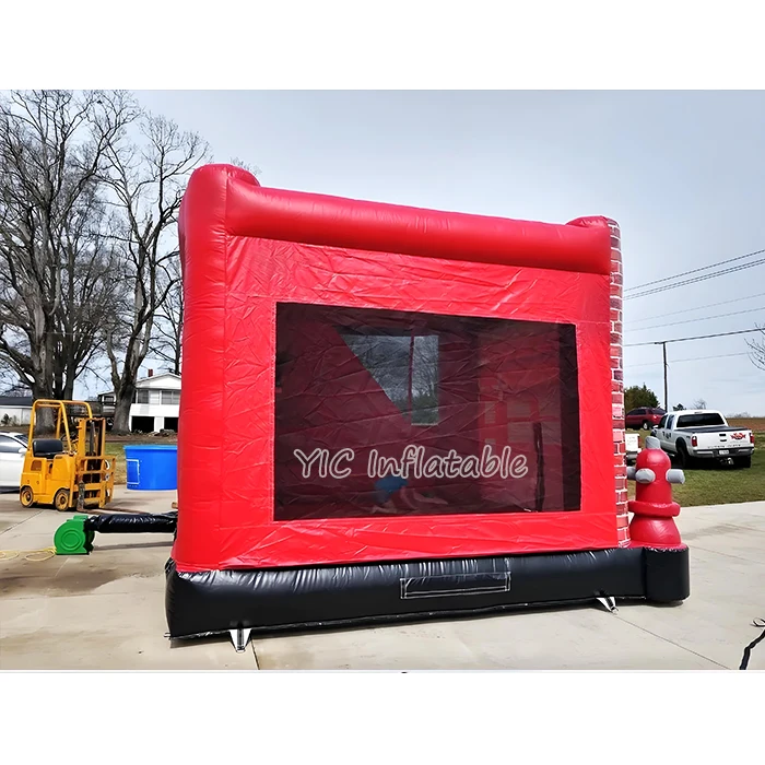 Fire Station Kids Jumping Trampoline Combo Brincolin Con Resbaladilla Bouncer Slide Inflatable Car Bounce House With Slide