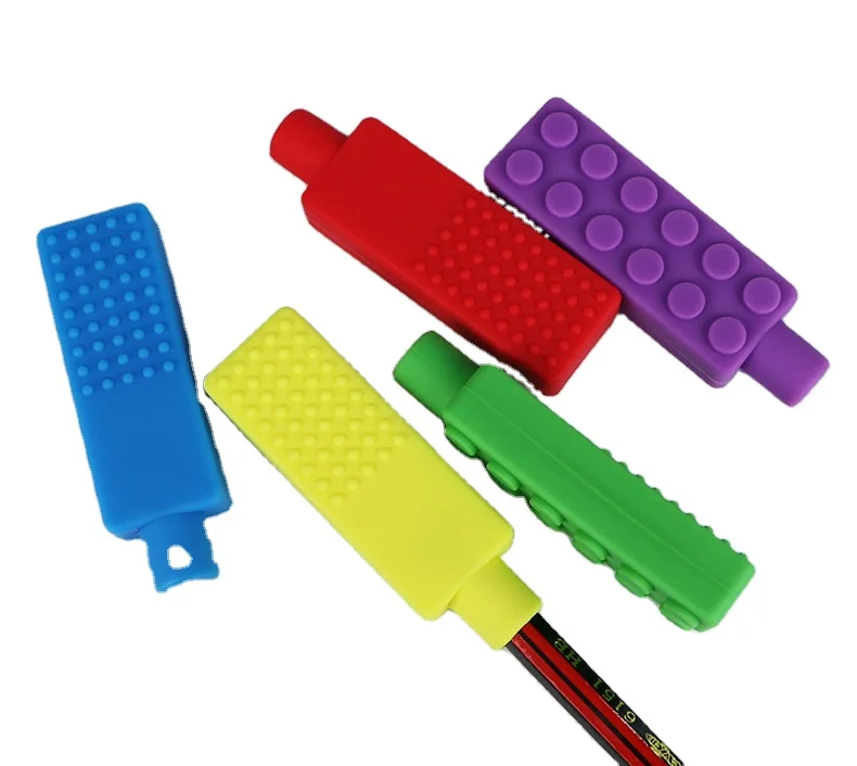Карандаш для сенсорных детей мальчиков и девочек силиконовые радужные жевательные игрушки инструменты жевания кирпича