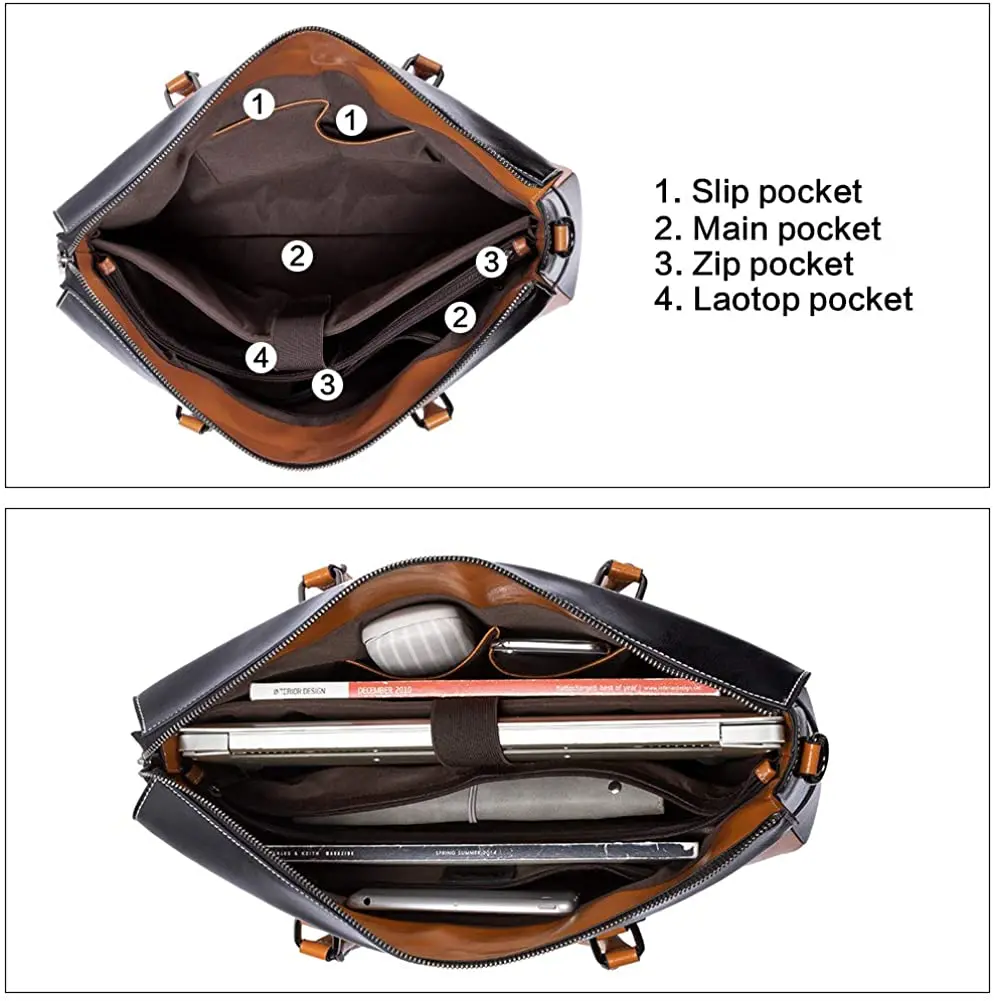 Leather Briefcase Messenger Satchel Bags Laptop Handbags for Women Fashion Bag Custom Ladies Fashion OEM Unisex Girls Fashion