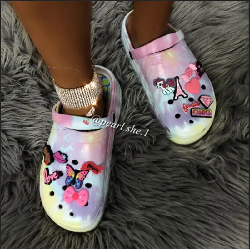 Wholesale New  Candy Color Women Platform Clogs Summer High Heel Sandals Clog Slippers