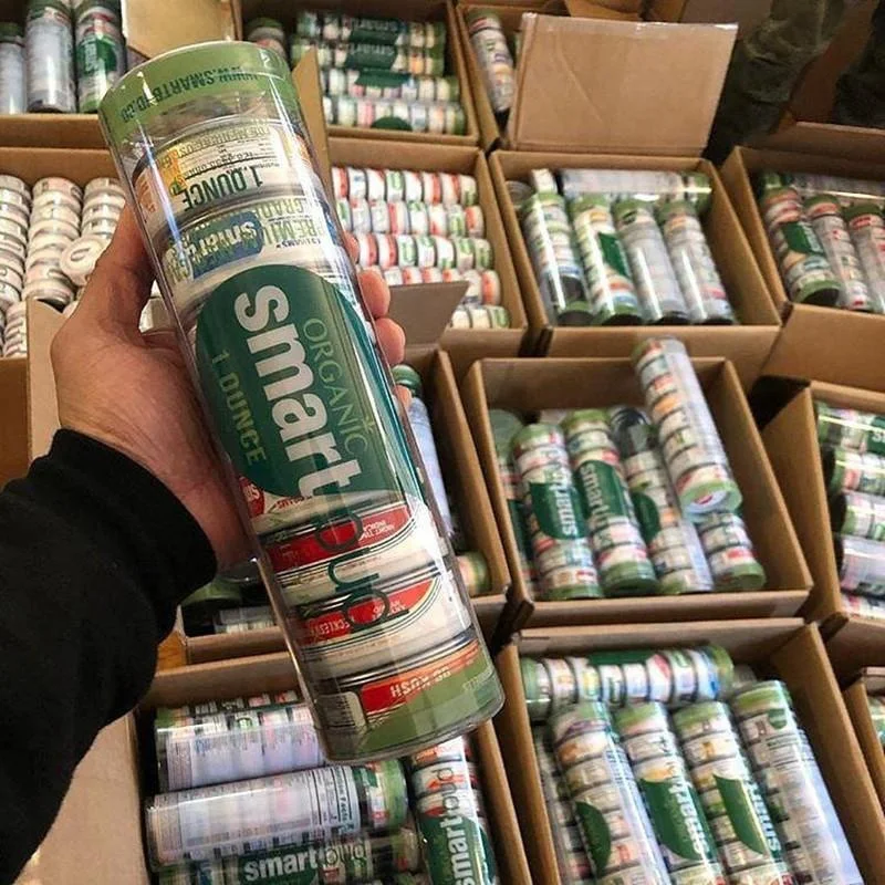 
Most Popular Best Seller Smart Bud Cans Package Clear Tubes Plastic Tube For Weed Tin 