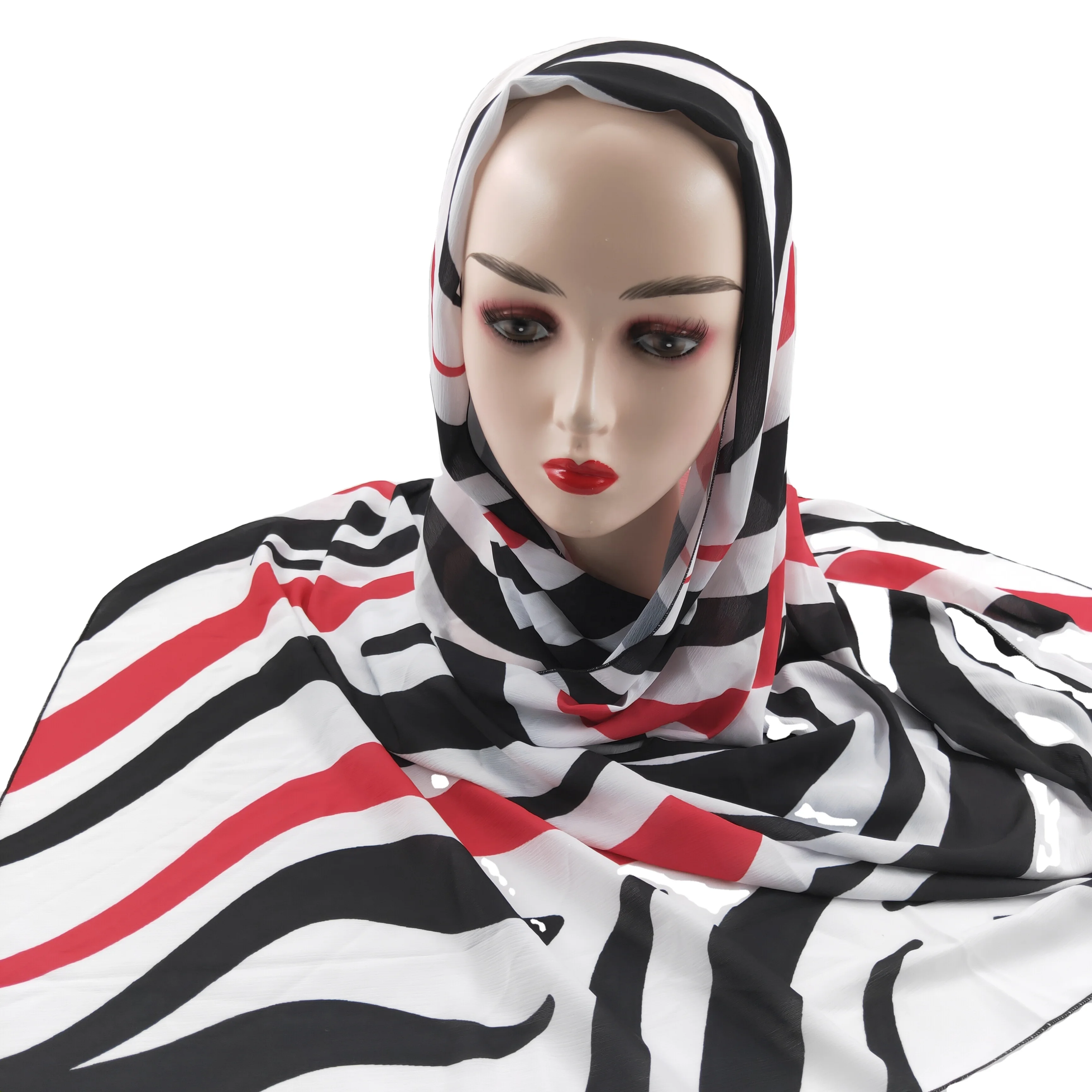 Лидер продаж 2021, Женский шифоновый шарф с цифровым принтом, модный плиссированный хиджаб, сделано в Китае, высокого качества, крепированные хиджабы, лето