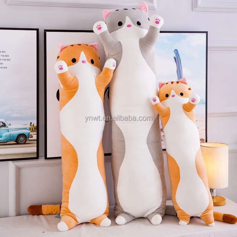 140cm Plush Toys Animal Cat Cute Creative Long Soft Toys Office Break Nap Sleeping Pillow Cushion Stuffed Gift Doll for Kids