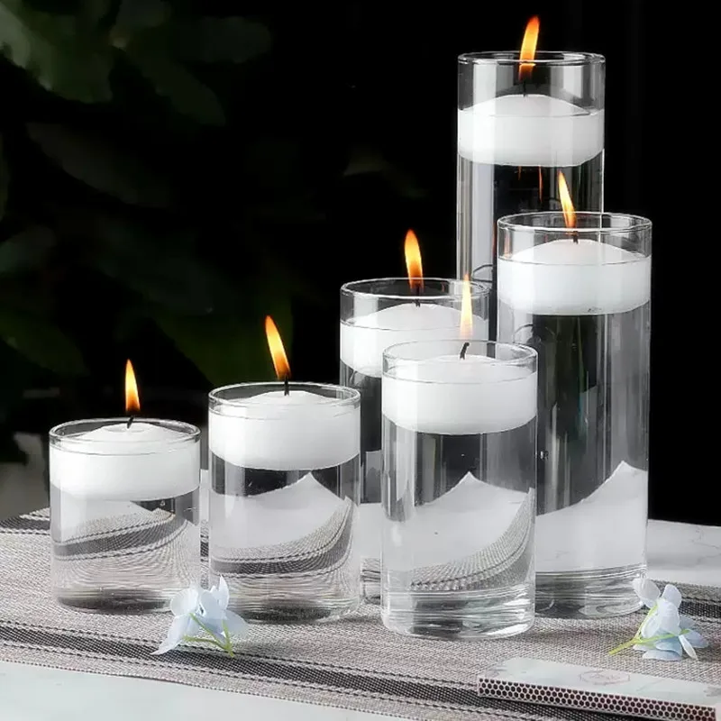 High Quality 3 Inch Floating Candle Water Paraffin Wax Candle Christmas Halloween Decorations