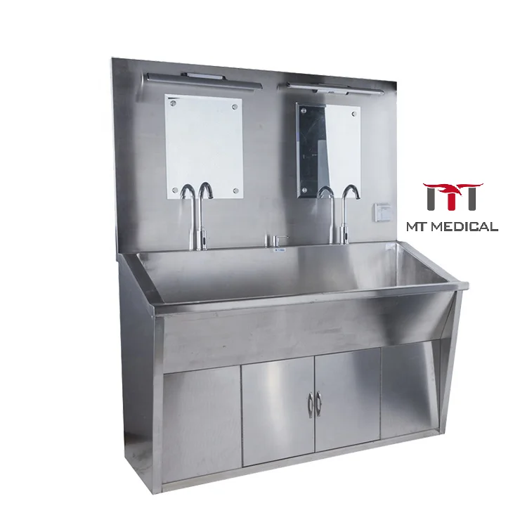 MT MEDICAL Knee Operated 4 Persons Use Wash Basin Surgical Scrub Sink