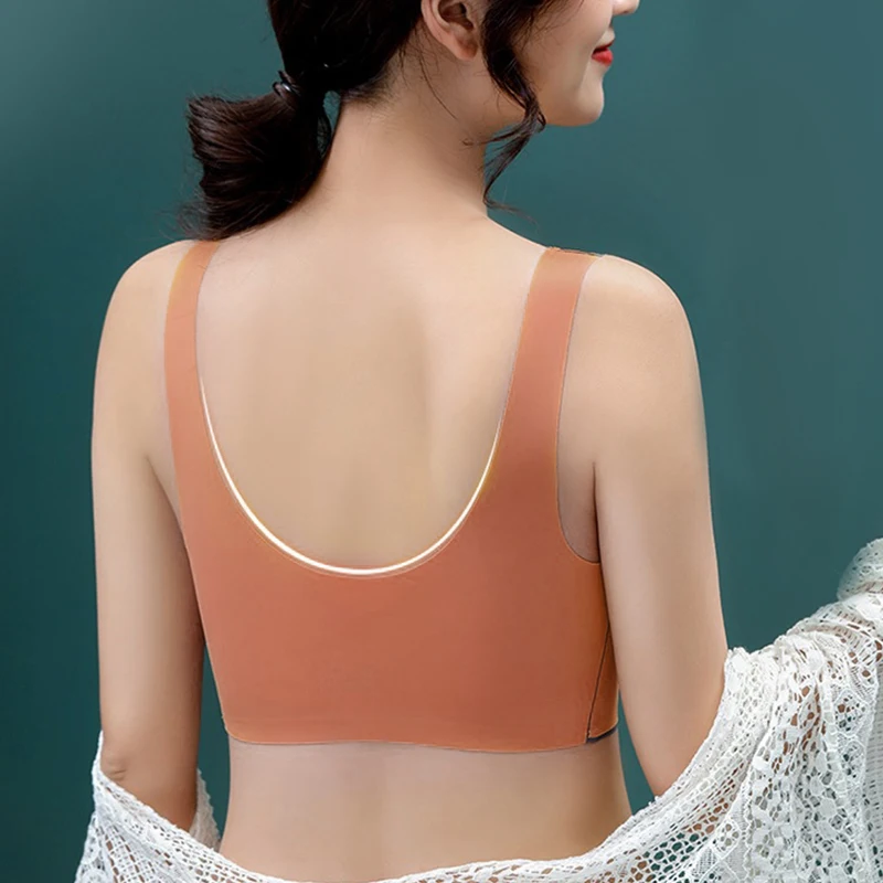 Seamless Bras for Women Push Up Underwear Bralette Top Comfort Cooling Gathers Shockproof Pad