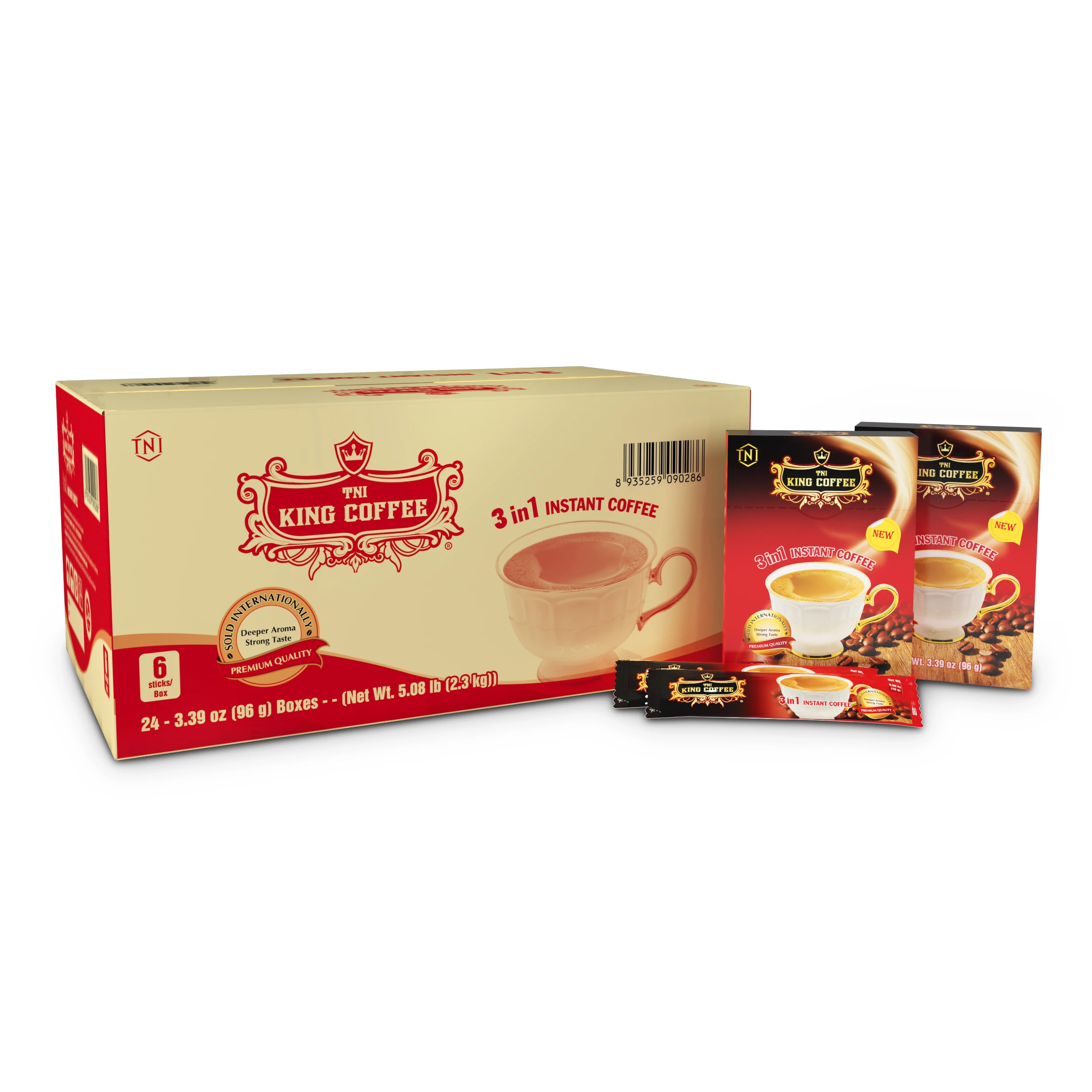 KING COFFEE - 6 sticks/box  Viet Nam Caffeinated 3in1 Instant Coffee from Top Vietnamese Coffee Brand
