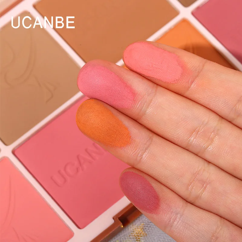 UCANBE 8-color makeup blush plate nose shadow face blush two-in-one plate domestic multi-effect makeup plate