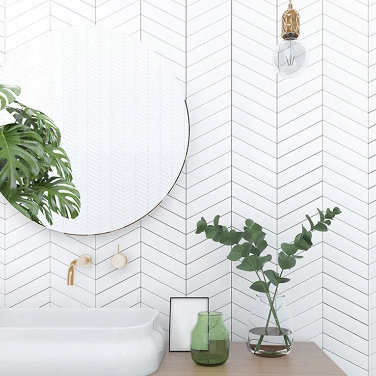 High quality kitchen backsplash  white and black  tiles