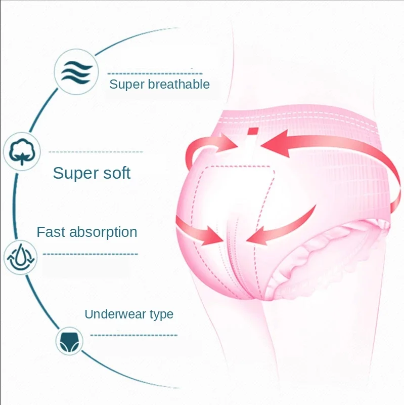 Disposable menstrual panties for ladies breathable female night period underwear