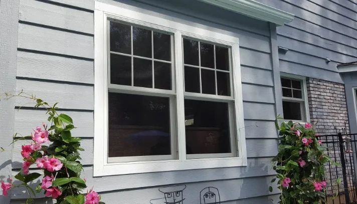 American Style Upvc Vinyl Double-Hung Windows PVC UPVC Profiles Vertical Sliding Window Single Hung PVC Window