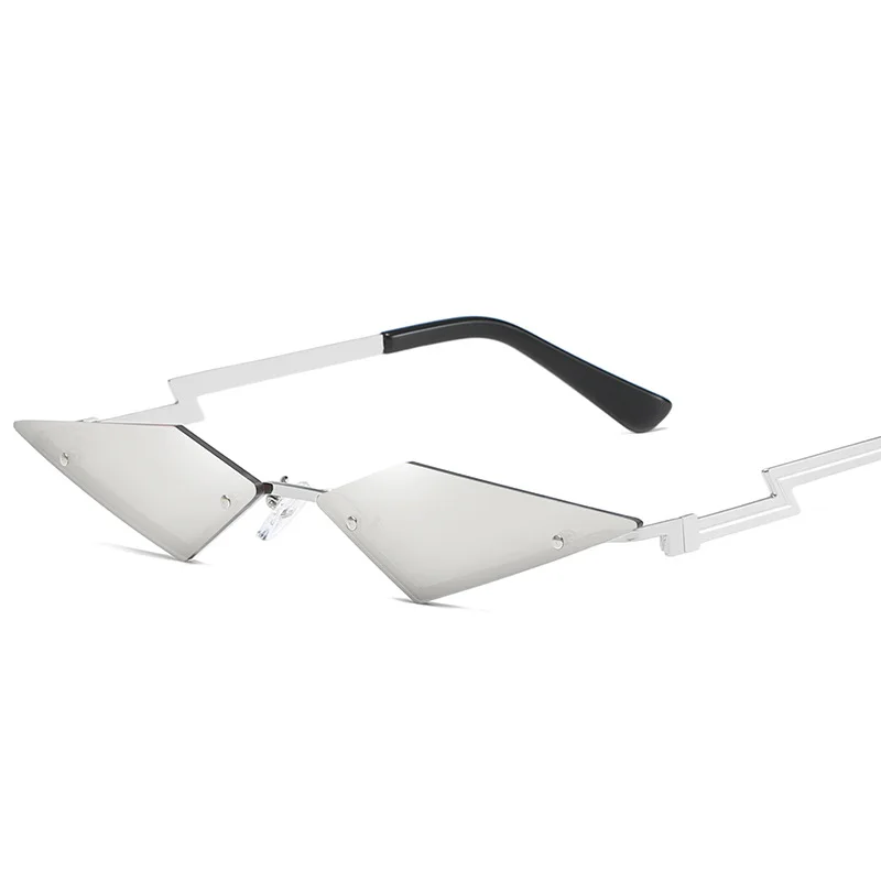 High quality luxury cool stylish colorful tinted wide rimless frame eyewear cat eye women sun glasses shades sunglasses