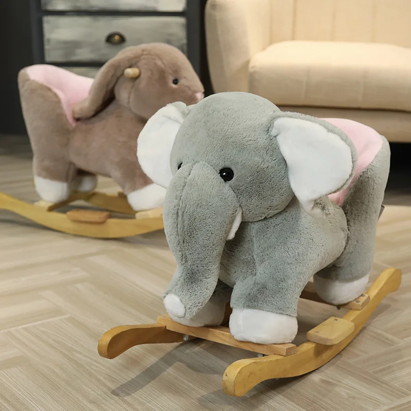 riding animal toy custom soft ride elephant rocking chair plush riding toy rocking horse plush animal plush toy decoration
