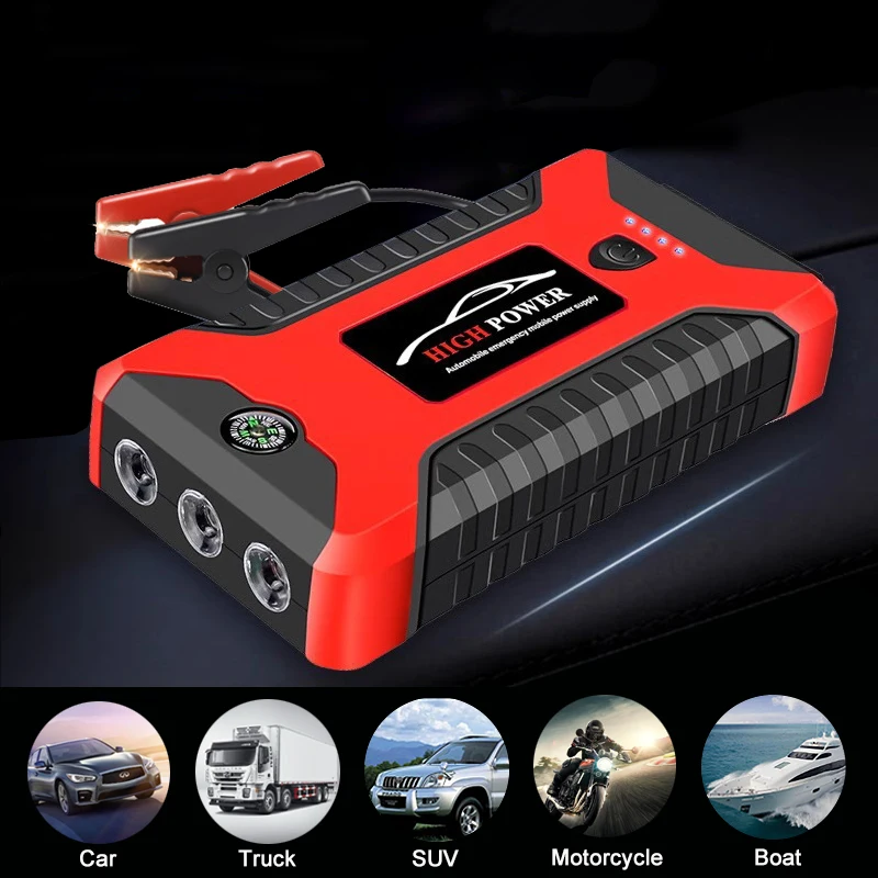 lithium battery booster jump starter with inflator 12v Car Jump Starter With Air Compressor