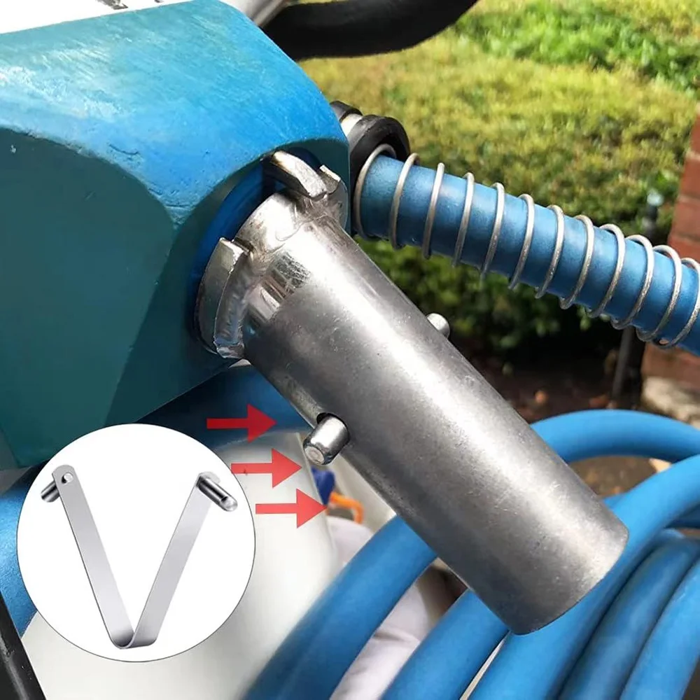 Stainless Steel Universal V Clip Fit for Swimming Pool and Spa Skimmer Net Brush and Poles