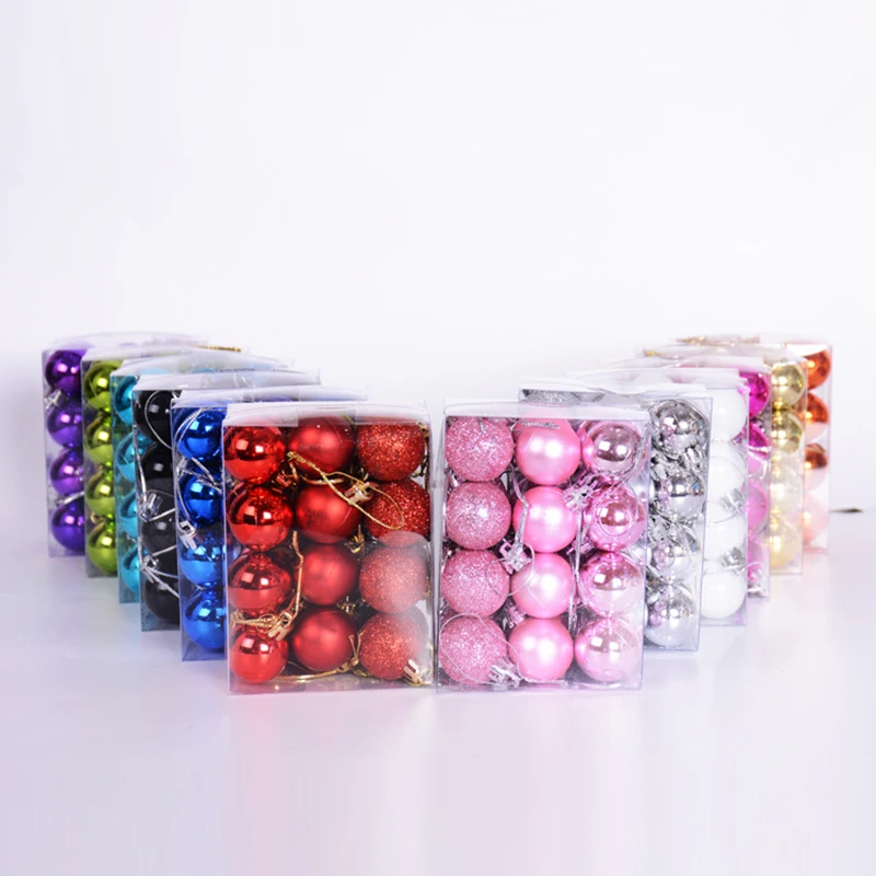 
Holiday Wedding Party Decoration 24 Pcs 30mm Shatterproof Balls Small Christmas Balls Ornaments for Xmas Tree 