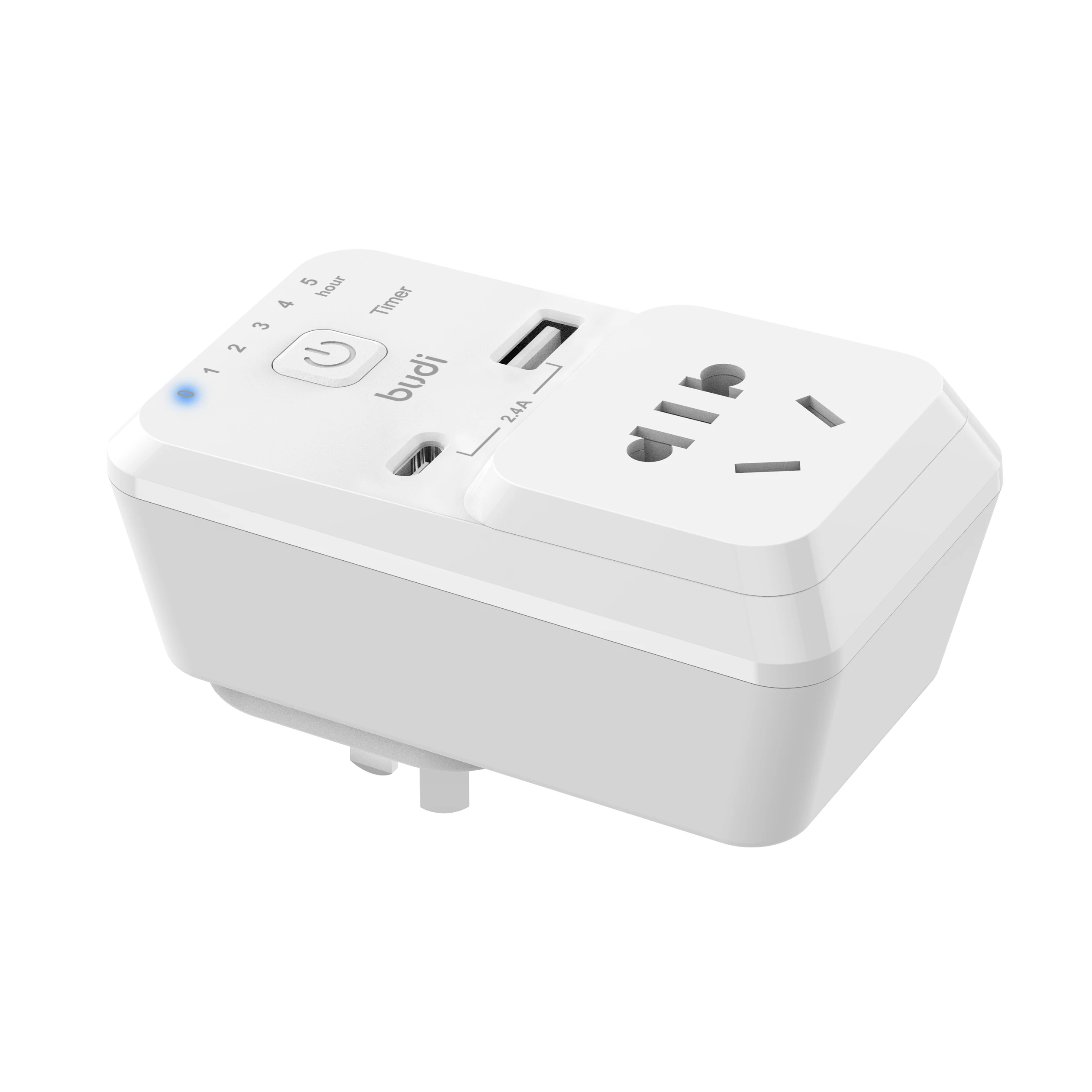 budi/oem travel gifts usb+type c port charger+AC outlet with timer charger have EU UK plug for mobile phones