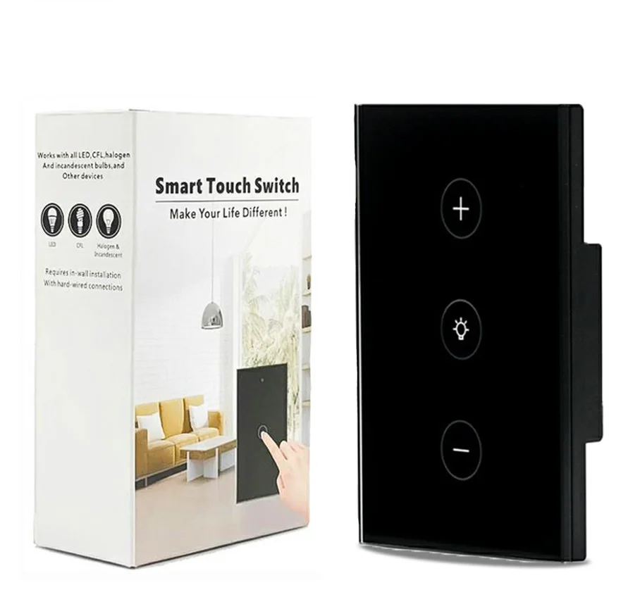120 US Smart light Dimming switch supports Alexa and Google Assistant 2.4Ghz WiFi light switch Digital dimming function switch
