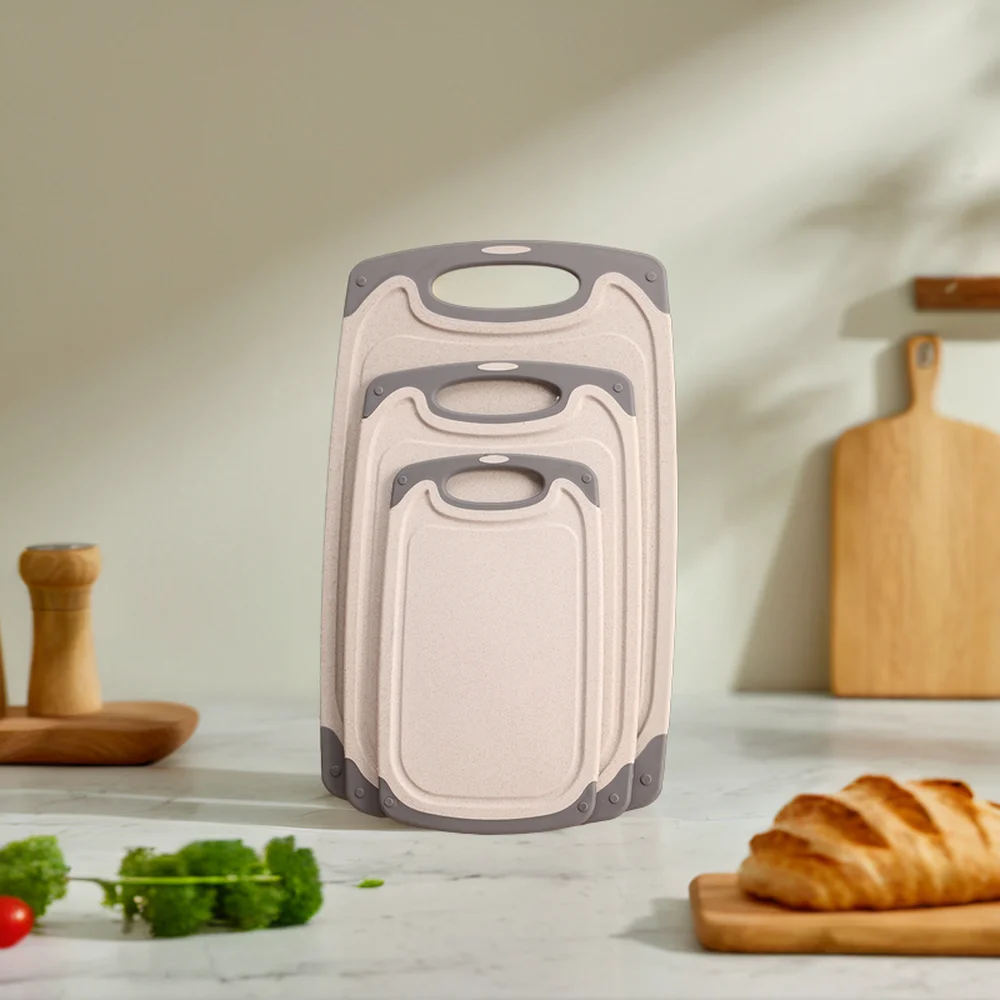 High Quality PP Material Kitchen Chopping Board Set Multisize Block Cutting Board in Rectangle Shape for Food Preparation